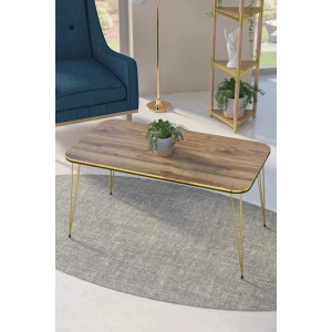 USLUCAN ALIŞVERİŞ Orta Sehpa Çift Kr Gold Ceviz Tel