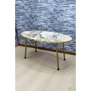 USLUCAN ALIŞVERİŞ Orta Sehpa Elips Altın Metal Ayak Efes Altın