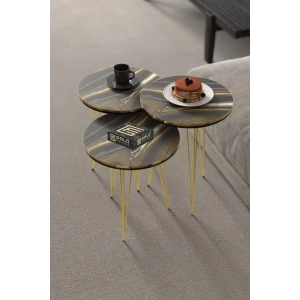 USLUCAN ALIŞVERİŞ Orta Sehpa Elips Ceviz Siyah Tel Ayak