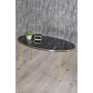 USLUCAN ALIŞVERİŞ Orta Sehpa Elips Çift Gold Bendir Tel