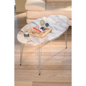 USLUCAN ALIŞVERİŞ Orta Sehpa Elips Gümüş Efes Tel