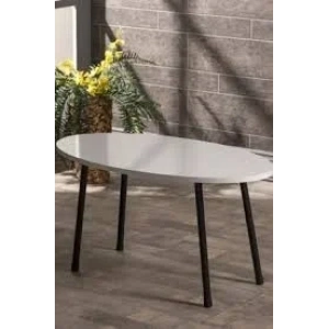 USLUCAN ALIŞVERİŞ Orta Sehpa Elips Metal Ayak  Beyaz