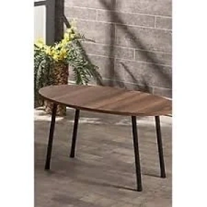 USLUCAN ALIŞVERİŞ Orta Sehpa Elips Metal  Ayak  Ceviz