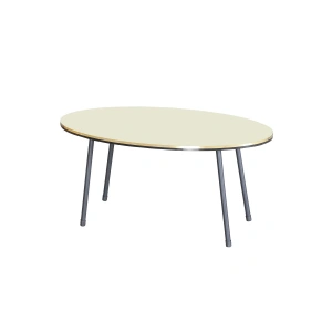 USLUCAN ALIŞVERİŞ Orta Sehpa Elips Siyah Metal Ayak Çift Altın Krem