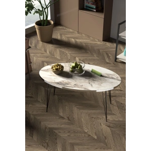 USLUCAN ALIŞVERİŞ Orta Sehpa Elips Siyah Tel Ayak Gümüş Efes