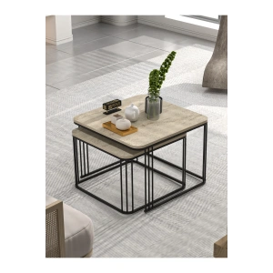 USLUCAN ALIŞVERİŞ Orta Sehpa İkili Alize Traverten