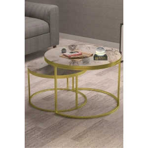 USLUCAN ALIŞVERİŞ Orta Sehpa Ikili Lüx Specıal Gold Efes