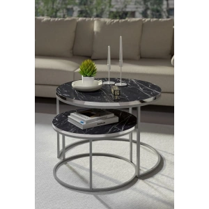 USLUCAN ALIŞVERİŞ Orta Sehpa Ikili Lüx Specıal Gümüş Bendir