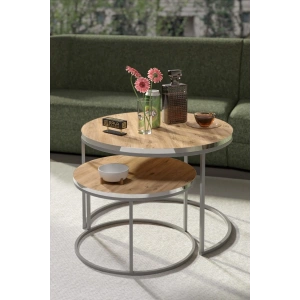 USLUCAN ALIŞVERİŞ Orta Sehpa Ikili Lüx Specıal Gümüş Ceviz