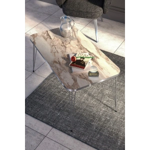 USLUCAN ALIŞVERİŞ Orta Sehpa Kare Gümüş Efes Tel