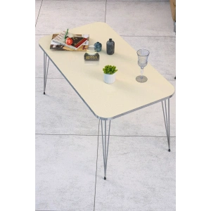 USLUCAN ALIŞVERİŞ Orta Sehpa Kare Gümüş Krem Tel