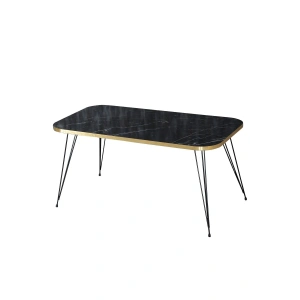 USLUCAN ALIŞVERİŞ Orta Sehpa Kr Siyah Ayak Altın Bendir Tel