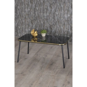 USLUCAN ALIŞVERİŞ Orta Sehpa Kr Siyah Metal Ayak Çift Altın Bendir