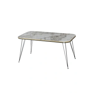 USLUCAN ALIŞVERİŞ Orta Sehpa Kr Siyah Tel Ayak Çift Altın Efes