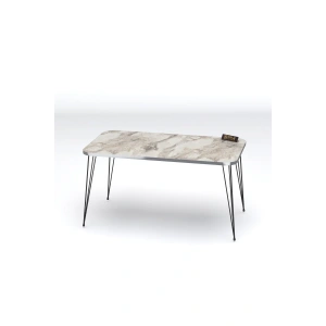 USLUCAN ALIŞVERİŞ Orta Sehpa Kr Siyah Tel Ayak Gümüş Efes