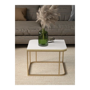 USLUCAN ALIŞVERİŞ Orta Sehpa Tekli Damla Gold Beyaz