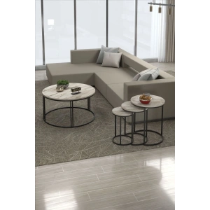 USLUCAN ALIŞVERİŞ Orta Sehpa Tekli Ve 3Lü C Zigon Sehpa Kombin Set Efes