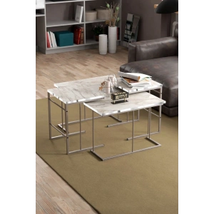 USLUCAN ALIŞVERİŞ ORTA SEHPA VE ZİGON SEHPA SOLO SET GÜMÜŞ EFES