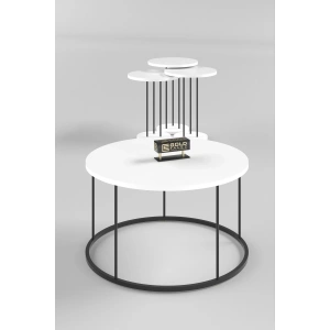 USLUCAN ALIŞVERİŞ ORTA SEHPA VE ZİGON SEHPA TERRA SET BEYAZ