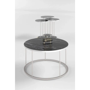 USLUCAN ALIŞVERİŞ ORTA SEHPA VE ZİGON SEHPA TERRA SET GÜMÜŞ BENDİR