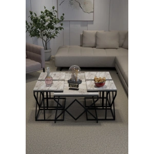 USLUCAN ALIŞVERİŞ Orta Sehpa Ve Zigon Sehpa V Lüx 5Li Set Efes