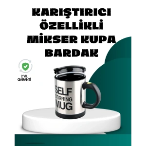 USLUCAN ALIŞVERİŞ Otomatik Karıştırmalı Termos Kupa | Ergonomik Tasarım