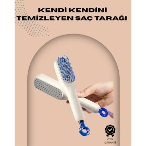 USLUCAN ALIŞVERİŞ Otomatik Temizlenen Ergonomik Saç Tarağı – Masaj Başlıklı