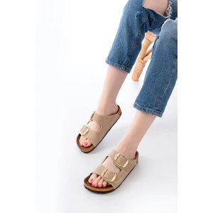 USLUCAN ALIŞVERİŞ P-101 Bej Günlük  Kadın Terlik