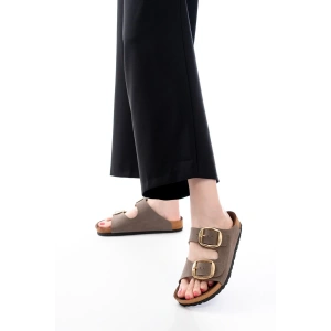 USLUCAN ALIŞVERİŞ P-101 Vizon Günlük  Kadın Terlik