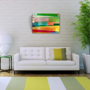 USLUCAN ALIŞVERİŞ Pastel Tonlarda Şeritler Kanvas Tablo 50 x 70