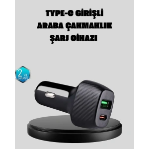 USLUCAN ALIŞVERİŞ PD Destekli 38W Araç Şarj Başlığı Type-C + USB Çift Çıkış Hızlı Şarj