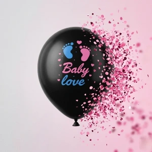 USLUCAN ALIŞVERİŞ Pembe Konfetili Cinsiyet Balonu