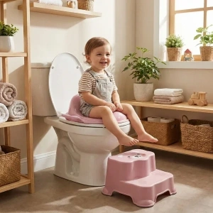 USLUCAN ALIŞVERİŞ Pembe Kulplu Çocuk Klozet Adaptörü