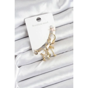 USLUCAN ALIŞVERİŞ Pirinç Gold Renk Set Küpe