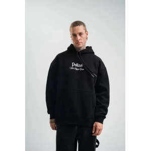 USLUCAN ALIŞVERİŞ POLIZEI Premium Kalite Kapşonlu Dijital Patchli SweatShirt - Siyah