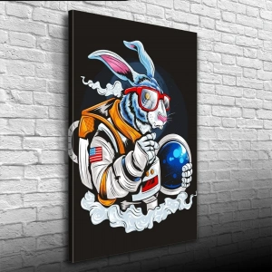 USLUCAN ALIŞVERİŞ Pop Art Tarzı Astranot Tavşan Kanvas Tablo 50 x 70