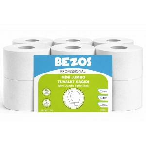 USLUCAN ALIŞVERİŞ Professional Mini Jumbo Tuvalet Kağıdı 12 Rulo | 2 Katlı | %100 Selüloz | Endüstriyel & Ev Tipi Kullanım