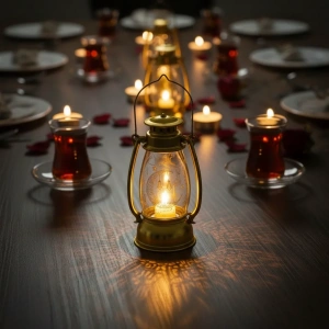 USLUCAN ALIŞVERİŞ Ramazan Temalı Gold Gaz Lambası LED Işık