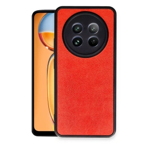 USLUCAN ALIŞVERİŞ Realme 12 5G Kılıf Aras Deri Kapak - Kırmızı
