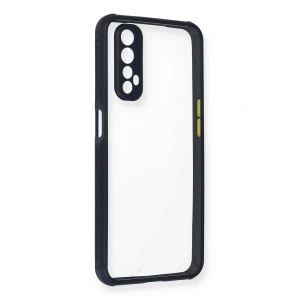 USLUCAN ALIŞVERİŞ Realme 7 Kılıf Miami Şeffaf Silikon - Lacivert