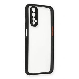 USLUCAN ALIŞVERİŞ Realme 7 Kılıf Miami Şeffaf Silikon - Siyah