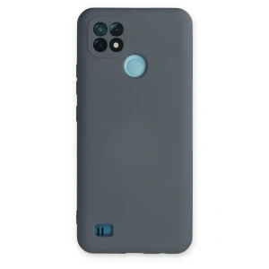 USLUCAN ALIŞVERİŞ Realme C21 Kılıf Nano içi Kadife Silikon - Gri