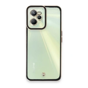 USLUCAN ALIŞVERİŞ Realme C35 Kılıf Liva Lens Silikon - Siyah