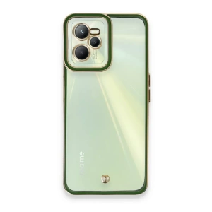 USLUCAN ALIŞVERİŞ Realme C35 Kılıf Liva Lens Silikon - Yeşil
