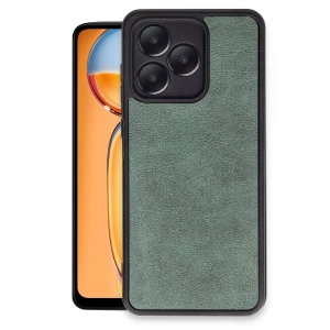 USLUCAN ALIŞVERİŞ Realme Note 50 4G Kılıf Aras Deri Kapak - Koyu Yeşil
