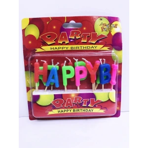 USLUCAN ALIŞVERİŞ Renkli Happy Birthday Yazılı Mum