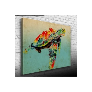 USLUCAN ALIŞVERİŞ Renkli Kaplumbağa Canvas Tablo (50x70)