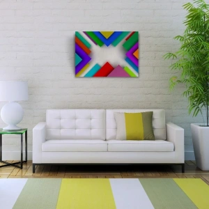 USLUCAN ALIŞVERİŞ Renkli Üçgenler Kanvas Tablo 50 x 70