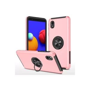 USLUCAN ALIŞVERİŞ Samsung Galaxy A01 Core Kılıf Elit Yüzüklü Kapak - Pembe