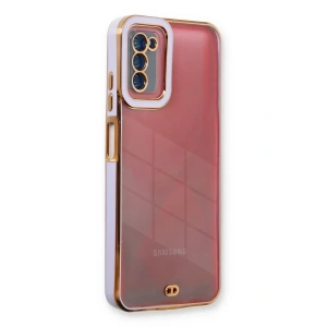 USLUCAN ALIŞVERİŞ Samsung Galaxy A03S Kılıf Liva Lens Silikon - Lila